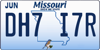 MO license plate DH7I7R