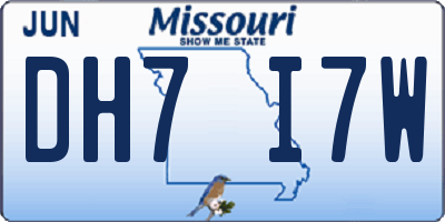 MO license plate DH7I7W