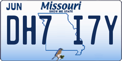 MO license plate DH7I7Y