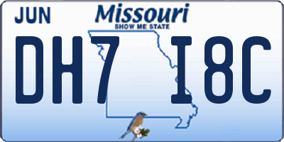 MO license plate DH7I8C