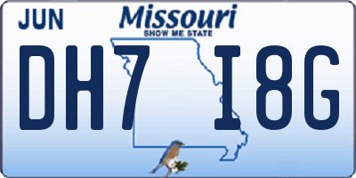 MO license plate DH7I8G
