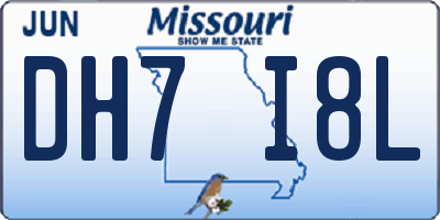 MO license plate DH7I8L