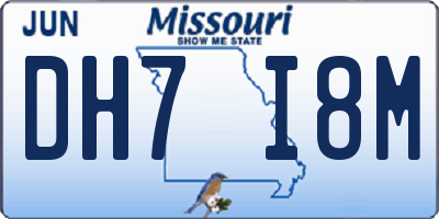MO license plate DH7I8M