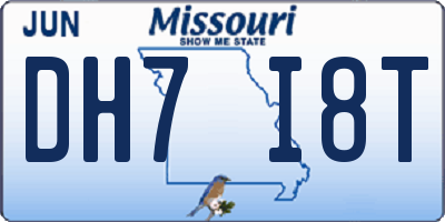 MO license plate DH7I8T