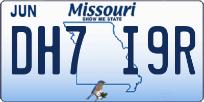 MO license plate DH7I9R