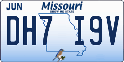 MO license plate DH7I9V