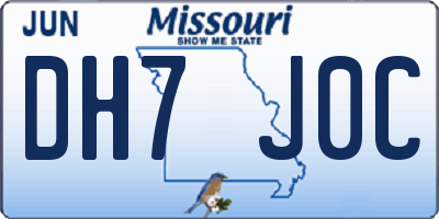 MO license plate DH7J0C