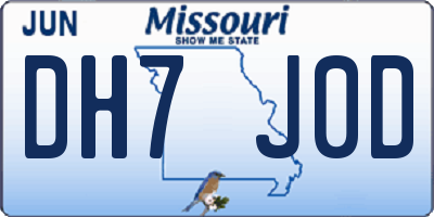 MO license plate DH7J0D