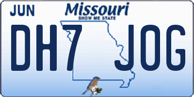 MO license plate DH7J0G