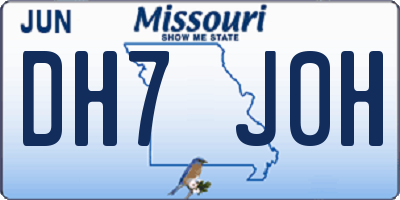 MO license plate DH7J0H