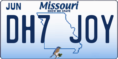 MO license plate DH7J0Y