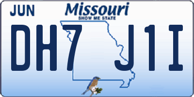 MO license plate DH7J1I
