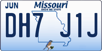 MO license plate DH7J1J