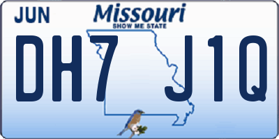 MO license plate DH7J1Q