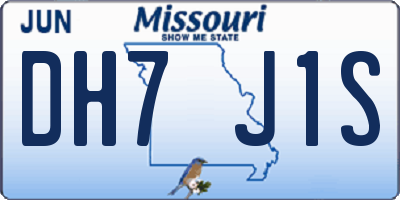 MO license plate DH7J1S