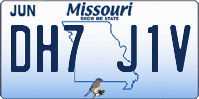 MO license plate DH7J1V