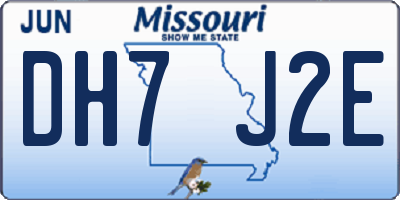 MO license plate DH7J2E