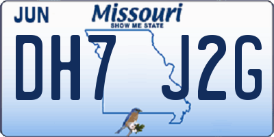MO license plate DH7J2G