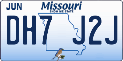 MO license plate DH7J2J