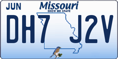 MO license plate DH7J2V