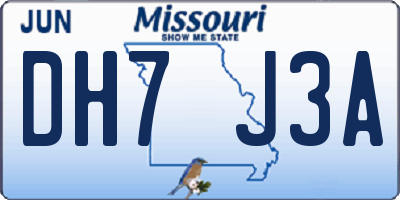 MO license plate DH7J3A