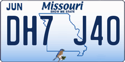 MO license plate DH7J4O