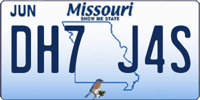 MO license plate DH7J4S