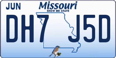 MO license plate DH7J5D