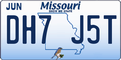 MO license plate DH7J5T