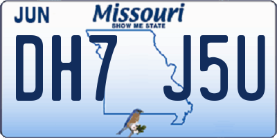 MO license plate DH7J5U