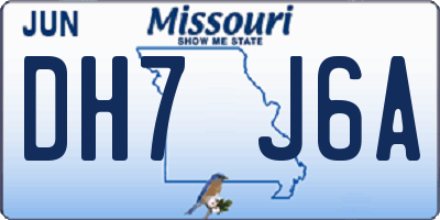MO license plate DH7J6A