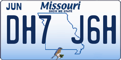 MO license plate DH7J6H