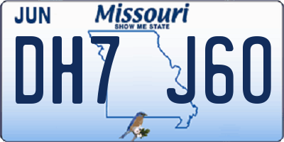 MO license plate DH7J6O