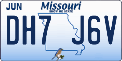 MO license plate DH7J6V