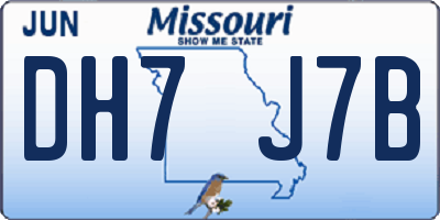 MO license plate DH7J7B