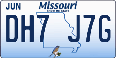 MO license plate DH7J7G