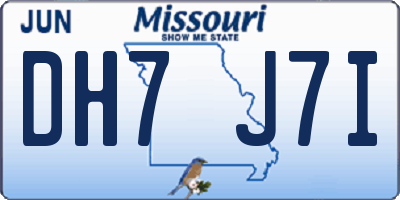 MO license plate DH7J7I