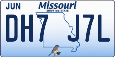 MO license plate DH7J7L