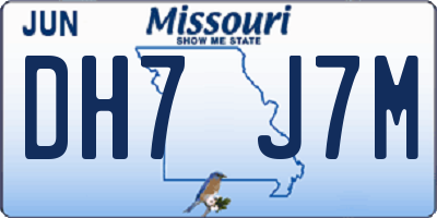 MO license plate DH7J7M