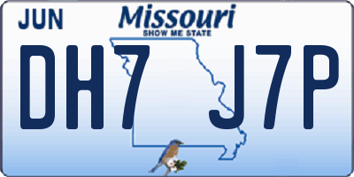 MO license plate DH7J7P