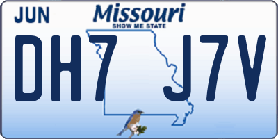 MO license plate DH7J7V