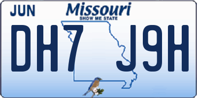 MO license plate DH7J9H