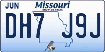 MO license plate DH7J9J