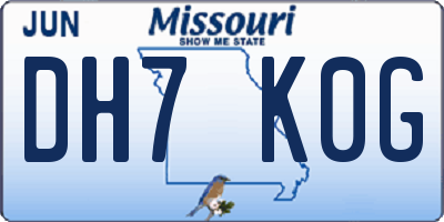MO license plate DH7K0G