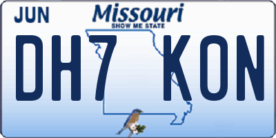 MO license plate DH7K0N
