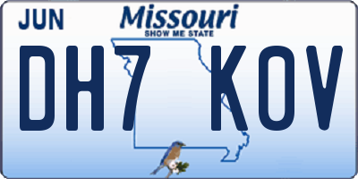 MO license plate DH7K0V