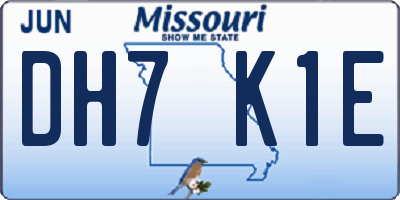 MO license plate DH7K1E