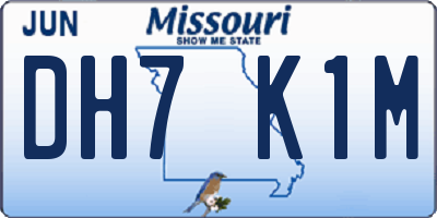 MO license plate DH7K1M