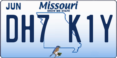 MO license plate DH7K1Y