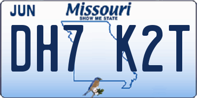 MO license plate DH7K2T